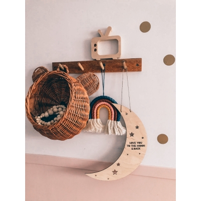 Księżyc duży "love you to the moon and back " zawieszka dekoracyjna